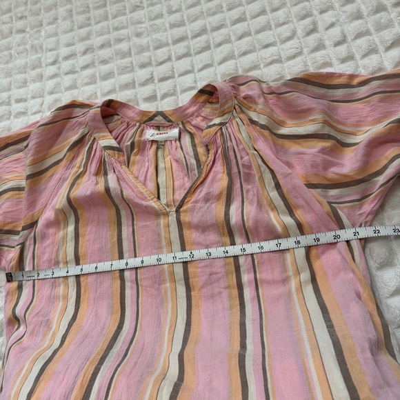 XiRENA XS Pink Villa Stripe Long Sleeve Shirt Dress ~ Coastal Minimalist Boho - Picture 5 of 8
